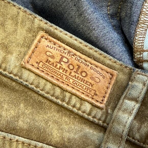 Polo Ralph Lauren Y2K Tompkins Velvety Suede Mid-Rise Skinny Jeans Brown Size 27 - Picture 7 of 10